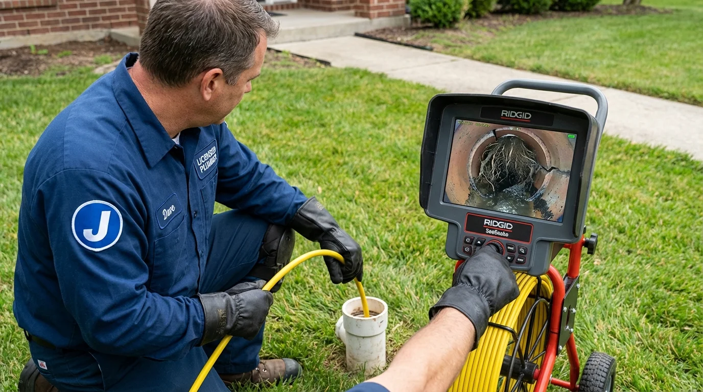 Sewer camera inspection being performed by Johns Plumbing LLC in Port Barre